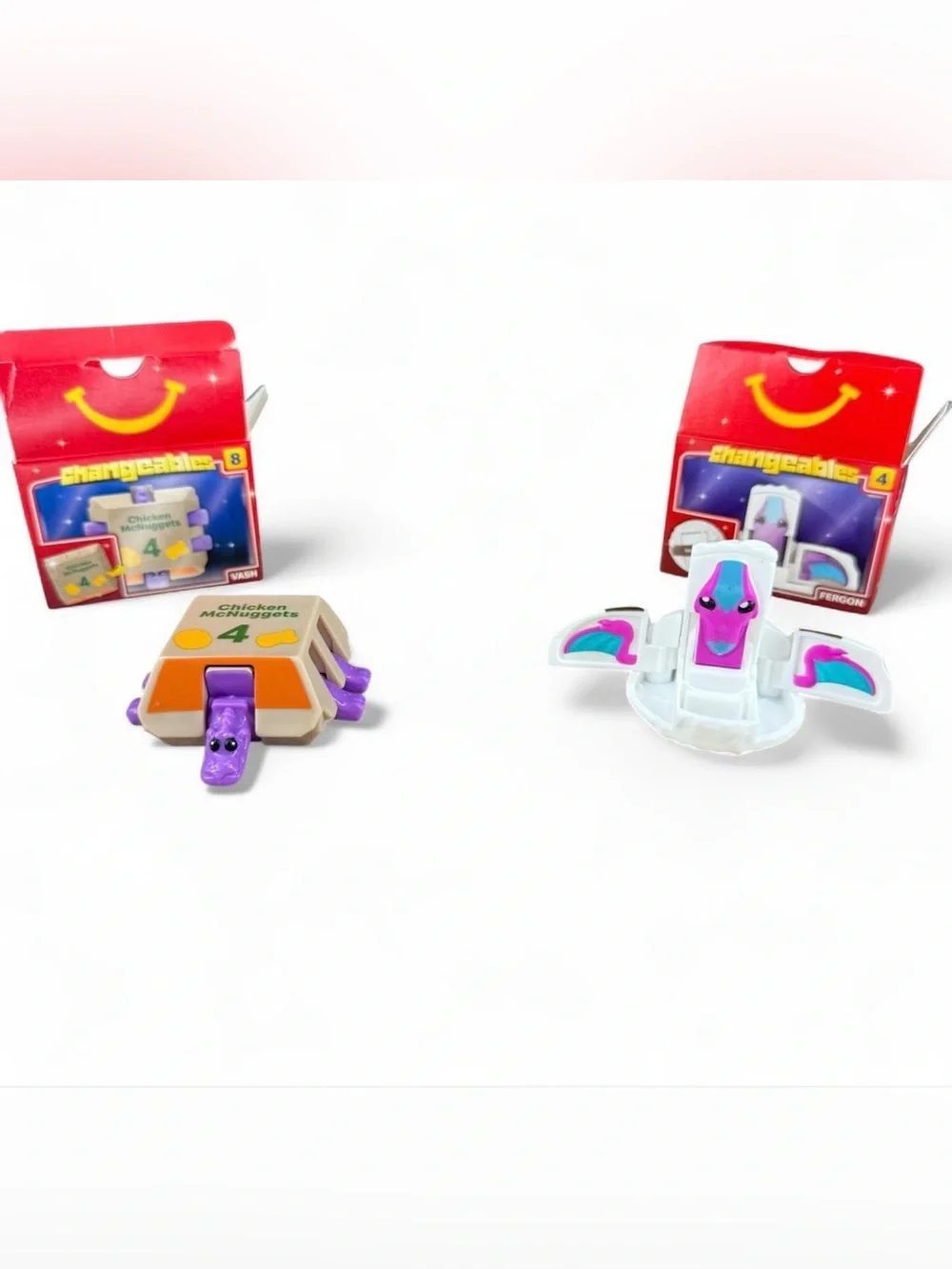 2026 McDonald’s Changeables Happy Meal Toys Lot of 2 #8 Vash & #4 Fergon w Boxes